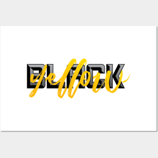 Black and Yellow Pittsburgh Fan Design Posters and Art